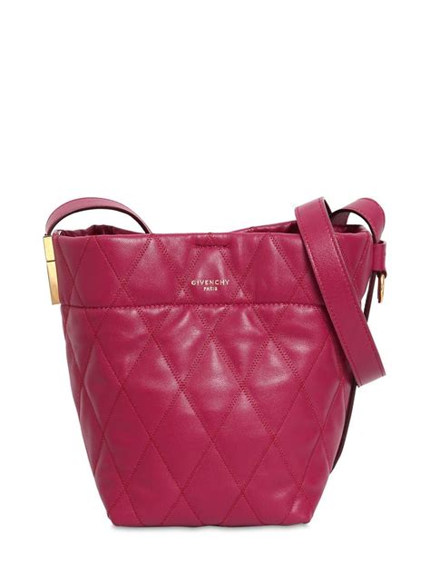 givenchy mini gv3 quilted leather bucket bag|givenchy bag.